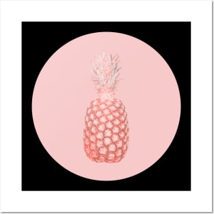 Pineapple in Millennial pink minimalist design Posters and Art